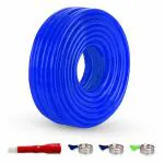 Cinagro 15 Meter 0.5 inch Heavy Duty PVC Garden Hose Pipe with Tap Adapter & 3 Clamps, Lightweight, Durable & Flexible, Water Pipe for Garden, Water Hose Pipe, Car Washing (65.6 feet, Blue)