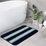 SITTELLA Anti Skid Water Soaking Microfiber Bathroom Door Mat, Water Absorbent mat (35x55cm) (Blue)