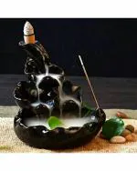 Miss Peach - Brown Religious Idols Of Lord Shiva Smoke Backflow Incense Burner With 10 Free Cone In Sticks For Home Decor , Diwali Gift, Best Gift for Diwali Decor, Diwali Decoration