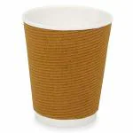 SANWALSA (225 ml,Brown- Pack of 100-Piece Paper Disposable Ripple Cup Ecofriendly