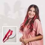 Hair Originals 100% Natural Human Hair Clip In Color Streaks (20 Inches, Single Clip, Rosy Red)