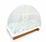 Fegore White Polyester Foldable Mosquito Net for Single Size Bed (6.5 X 4 X 3.75 Feet)