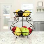 YMM DECOR Two Tier Fruit & Vegetable Basket Bowl/Storage Stand for Dining Table/Kitchen