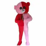 Global Halloween Mascot Taddy Bear Costume for Prank and Funny Movement | Costume | Prank Dress | Funny Dress | Red and Pink Color