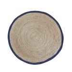 TRR Handmade Afono Rug_Navy/Natural_ 90 cm Round Carpets l Floor carpet l home Decoration l Carpets