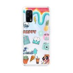 Emble Label JOURNEY STICKER Soft Silicone Case For Realme X7 Pro ( TPU | Soft , Realme X7 Pro | Multicolor )