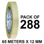 VCR Self Adhesive Transparent Packing Cello Tape - 65 Meters in Length - 12mm / 0.5 Inch Width - 288 Rolls Per Pack - BOPP Industrial Packaging Tape for E-Commerce Box Packing, Office and Home use