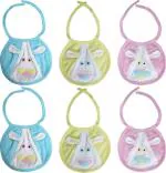 FAVISM Multicolour Pure Soft Cotton Bibs New Born Baby 0 to 24 Months - 20x0x16 cm (Pack of 6)
