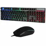 Zebronics War Gaming Keyboard and Mouse Combo, Braided Cable,Multicolour LEDs (Black)