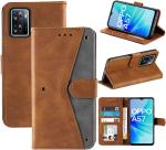 Autofocus Faux Leather Back Case Flip Cover for Oppo A57 4G with ID Card Slot | Foldable Stand | 2 Card Slot | 1 Cash Slot | Magnetic Closure - Executive Brown, 21561