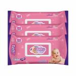 Babit Baby Wet Wipes with Lid-Pack of 3 Enriched with Aloe Vera Extract ,Pleasant Soft Touch Cleansing|Mild & Effective|Gentle on Baby Skin-Each Pack 80 Wet Wipes(Total-240 wipes)