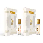UNO Aroma Unisex Gold Sandal Roll-On-Attar With Long-Lasting Fragrance Perfume Pack Of 2 - 8 ml Each