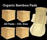 Huzzah 40 XXL Bamboo 100% organic Biodegradable natural pads for girls and women (Pack of 4)
