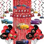 Party Propz Multicolor Rubber Car Theme Decoration Birthday Decoration (Set Of 46)
