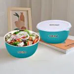 TOPMTOP Microwave Safe Bowl Set, Storage Bowl, each bowl 450ml, (Set of 2) Green