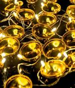 X4Cart Warm White Plastic Golden Diya String Light