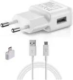 Badger Wall Charger Accessory Combo for Samsung A10 Samsung M10 with Data Transfer & Fast Charging Cable (White)