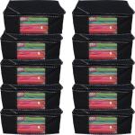 Aadhya Designer Non woven Saree cover/ Saree Bag/ Storage bag Set of 10 Pcs 8 Inches Height (Black) (Black)
