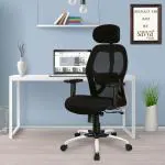 Apex by Savya Home Apollo Black High Back Office Chair with Adjustable Headrest