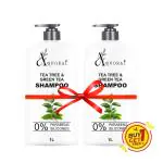 AQUORAL Tree Oil Shampoo 1 Liter for Damaged or Frizzy Hair, Makes Hair Soft, Shiny And Smooth, Mild Daily Shampoo,1LTR-BUY 1 GET 1 FREE