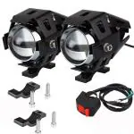 Allextreme U5 Cree LED Driving Light Fog In Aluminum Body For All Motorcycles, Atv And Bikes with Switch - Pack of 2 (15W)
