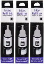 Technart Black Refil Ink For Epson L350 Multi-Function Printer - Compatible ink - 70 ML Each Bottle Black Color Ink (Pack Of 3)