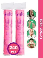 FEALS Cotton Pads for face makeup removal, 120 Soft Round Pads x Pack of 2 (240 Counts)