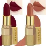 Perpaa Innocent Nude, Bold Maroon Lipstick (Pack Of 2)