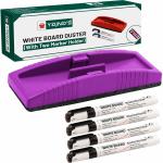 SRIRATNA Non Magnetic Whiteboard Duster And Marker| Dry Erase Whiteboard Eraser for Erasing White Board Marker or Chalk Board Writing - (Pack of 01 Duster And 4 Marker, Multicolor) Dusters (Multicolor)