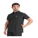 Febris Maza Polo Scrub Top (Grey/Medium)