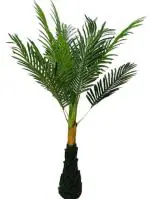 Dn Enterprises Green Artificial Large Size Palm Leaves Tree Pot For Home Garden Balcony Terrace Corner Decoration, 3 Ft