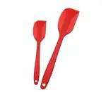 Ramkuwar Nonstick Cookware Silicone Small And Big Spatula Set for Baking Serving Cooking and Kitchen Use (Pack of 2) - Red