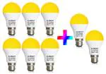 3A BRIGHT 9-Watt B22 Round Warm White Colour LED Bulb (Buy6 + Get 2 Free)