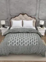 Jaipuri Quilt Grey Kerry Print Fine Cotton Double Bed Rajai Quilt Blanket Comforter