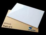 Porpoise White Glass Painting High Glass Sheet 3mm, 6x12 inch (Pack of 3)