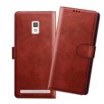 HANIRY Flip cover For Lenovo A6600 flip cover / A6600 Plus flip cover / Brown