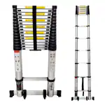 EQUAL 21.3 Ft Portable & Extension Aluminium Telescopic Ladder for Home & Industrial Use With Wheels & Support Bar; 15 Steps (6.5 Meter/EN131 Certified)