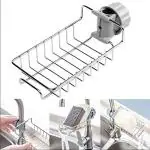 Meubels Steel Faucet Sponge Holder | Soap Stand Holder for Kitchen and Bathroom | Drainer Caddy Set for Dishwashing | Washbasin Soap Holder Tap Clip Hanging | Stainless Steel Sink Caddy | Tap Stand Holder | Faucet Rack | Soap Holder | Tap Caddy Pack of 1