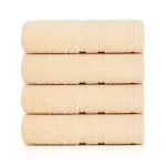 PRIME CLUB Santa Monica Face/Wash (Set of 4) Towel - Ultra Soft, Super Absorbent, Quick Dry - Sunshine Yellow (30 X 30 CM)