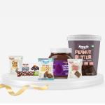 Happilo Dry Fruits Indulgence Combo (Brittle Combo 17 x 3, Barfi 20g, Choco Almond Dry Fruit Bar 35g, Chocolate Almond Spread 200g, Peanut Butter 200g) 506g