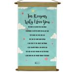 Indigifts Valentine Gifts for Girlfriend Ten Reason to Love Scroll Card 17x9.5 Inches - Birthday Gifts for Boyfriend, Love Gift for Him/Her/Husband/Wife, Girlfriend Birthday Gift Special Love , Valentine Day Gift