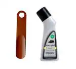 Sheppits Premium Liquid Shoe Polish (Natural) & Shoe Horn (Maroon) Combo | Shoe Care Kit