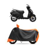 VOZILO Water Resistant Bike Cover Compatible with (TVS Jupiter) , Rain, UV, Dust and Scratch Proof, All-Weather Proof Full Body Bike Cover, (Orange), Five Thread Stitched (Interlock)
