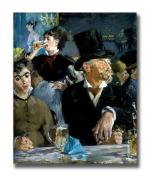 Tamatina Multicolor Claud Monet Unframed The Cafe Concert Famous Art Canvas Painting - 13X11 Inch