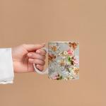 EPYK Gifts Floral Mugs Series - Colourful Flowers Printed Best Ceramic Coffee Mug | Gift for Friends, Family, Birthday, Coorporate | Glossy Finish Ceramic Mug - 350 Ml (Pink)