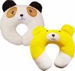 My New Born Polyester Fibre U Shape Pillow Feeding/Nursing Pillow Pack of 2 (Yellow - Cream)