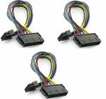 AdzMozi New PC Power Supply Upgrade Manually Convert 24 Pin to 14 Pin Cable Main Board Adapter Cable for ATX Power Supply 20Cm - Pack of 3