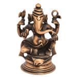 Kalarambh Bharat Haat Brass Ganesh Idol Handicraft Art 8.38 x 6.35 x 12.19 cm