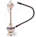 Rastogi Handicrafts Colorful Meenakari Work Brass Table Hukka 27 cm