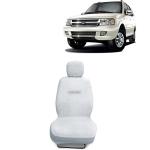 Kingsway Towel Fabric Car Seat Covers for Tata Safari Dicor, 1998 - 2012 Model, Material: 100% Cotton, Color : White, Complete Set of All Seats (Car Specific Front + Rear Seat Covers)